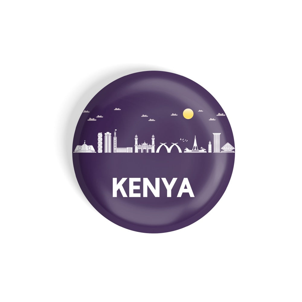 dhcrafts Round Fridge Magnet Purple Places Kenya Glossy Finish Design Pack of 1 (58 mm)